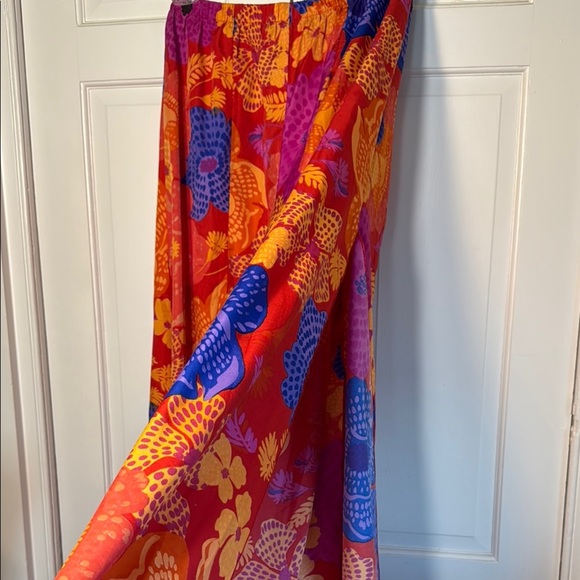 Live 4 Truth Vibrant Orange Red and Blue Wide Palazzos Leg with Split Sides - Picture 3 of 10
